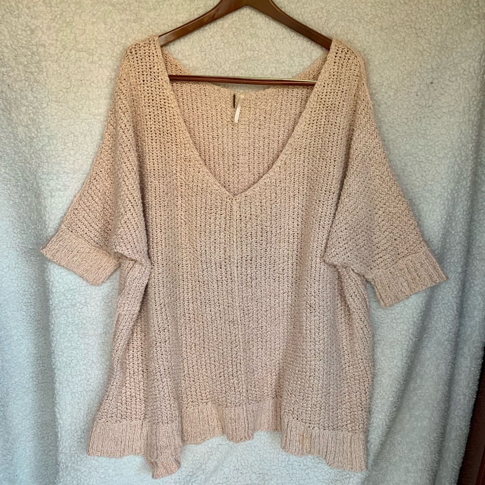 Free People Peachy Pink Half Sleeve Sweater